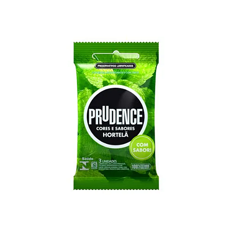 Preservativo Prudence Cores e Sabores Hortelã Com 3 Unidades