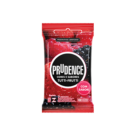 Preservativo Prudence Cores e Sabores Tutti - Frutti 3 Unidades