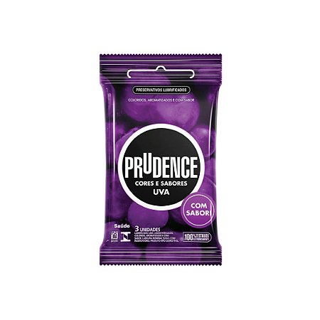 Preservativo Prudence Cores e Sabores Uva Com 3 Unidades