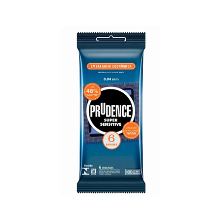 Preservativo Prudence Super Sensitive com 6 unidades
