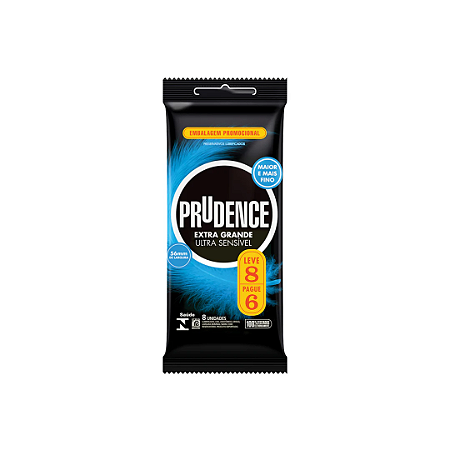 Preservativo Prudence Extra Grande Ultra Sensível Pague 6 Leve 8