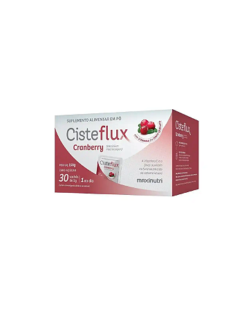 Cisteflux Cranberry +Vitamina C+Zinco Com 30 Saches 5g