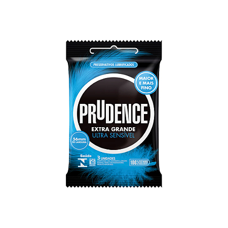 Preservativo Prudence Extra Grande Ultra Sensível com 3 Unidades