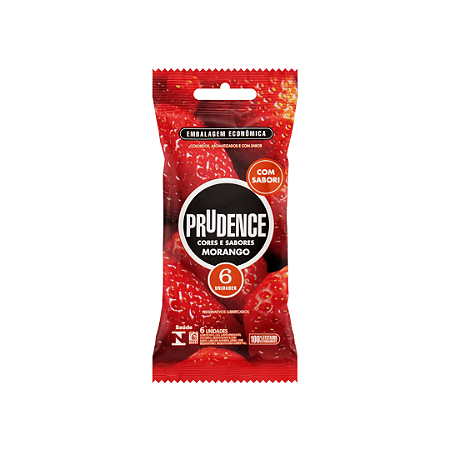 Preservativo Prudence Cores e Sabores Morango Com 6 Unidades