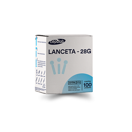 Lanceta Estéril 28G com 100 Unidades Cepalab