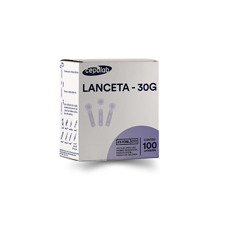 Lanceta Estéril 30G com 100 Unidades Cepalab