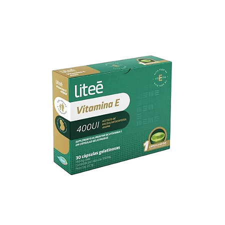 Vitamina E 400ui Softgel Litee Farma Com 30 Cápsulas