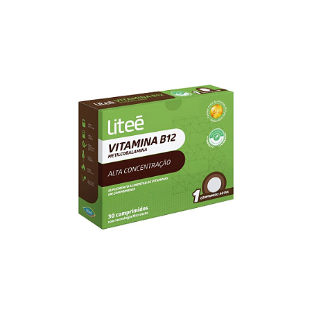 Vitamina B12 Metilcobalamina Alta Concentração Com 30 Cápsulas Microtabs Litee