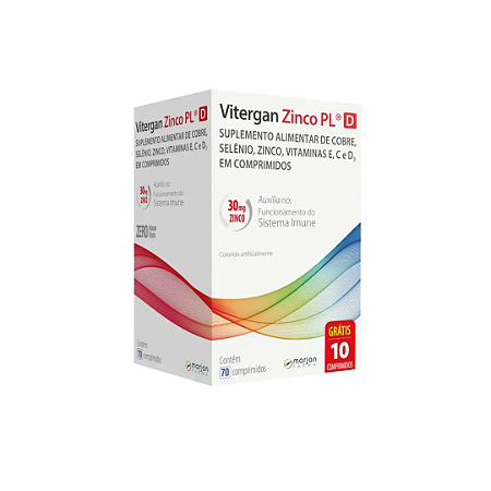 Vitergan Zinco PL D Com 70 Comprimidos