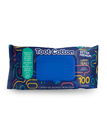 Toalha Umedecida Extra Premium Com 100 Toot Cotton