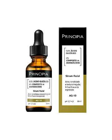 Sérum Facial 9,8% Ácido Glicólico + 4% Aminoácidos Ag 10 Principia 30ml