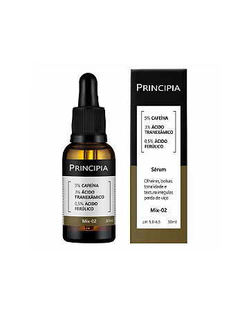 Sérum Facial Principia Mix-02 5% Cafeina + 3% Tranexamico + 5% Ácido Ferulico 30ml