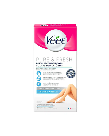 Cera Fria Veet Pele Delicada Com 12 Folhas