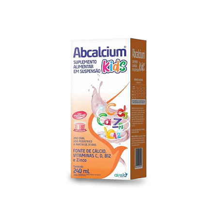 Abcalcium Kids Suplemento Líquido Sabor Morango 240ml