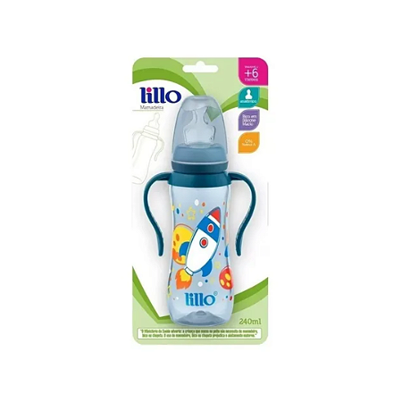 Mamadeira Sonho Acinturada Lillo 240ml Azul