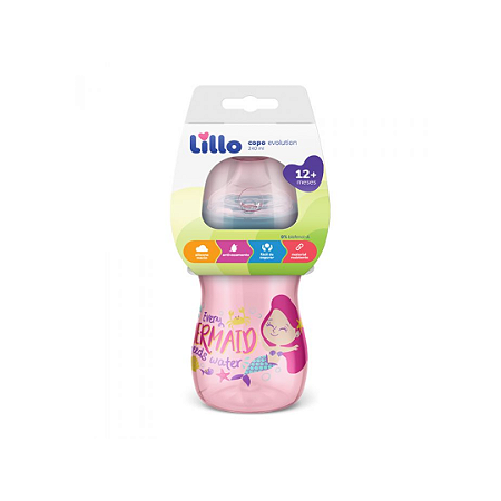 Copo Evolution Bebedor SIL Menina 240ml Rosa
