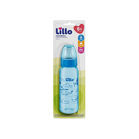 Mamadeira Lillo Cores Divertida Azul 240ml
