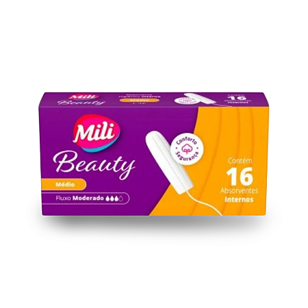 Absorvente Interno Mili Beauty Médio Com 16 Unidades