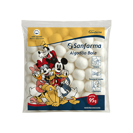 Algodão Bola 95g Sanfarma Mickey