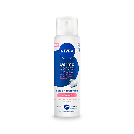 Antitranspirante Aerosol Ácido Hialurônico + Vitamina C 72h Nivea Derma Control Uniformiza 150ml