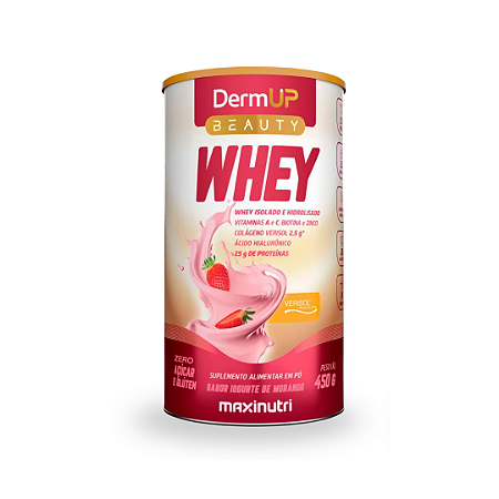 Dermup Beauty Whey Iogurte de Morango 450g Maxinutri