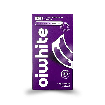 Fitas de Clareamento Dental Roxa Menta Cartucho com 5 Aplicações Oiwhite