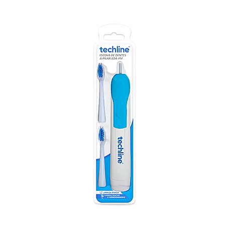 Escova Dental Adulto EDA 01 Azul com Refil Techline