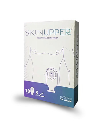 Bolsa para Colostomia Opaca Drenável com Filtro Recortável Caixa com 10 Unidades SkinUpper
