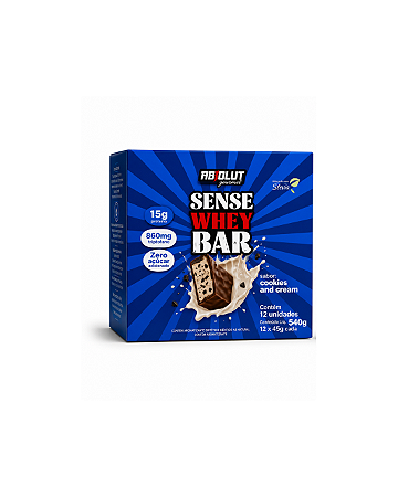 Barra de Proteína Sense Cookies Display com 12 Unidades de 45g Absolut Nutrition