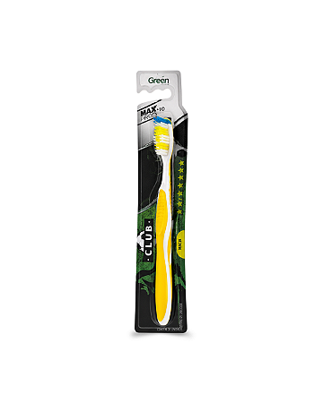 Escova Dental Adulto Amarela Macia Max Proteção Club Green