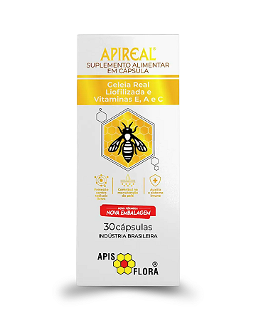 Geleia Real Liofilizada Apireal com 30 Cápsulas Apis Flora