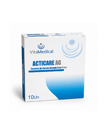 Curativo Carvão Ativado com Prata 10,5x10,5cm com 10 Unidades Vitamedical
