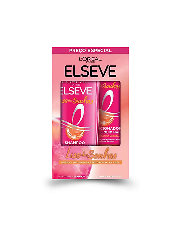 Kit Elseve Liso dos Sonhos Shampoo 375ml + Condicionador 170ml L'Oréal Paris