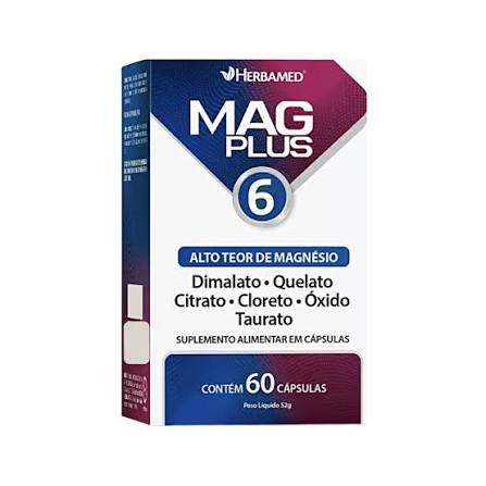 Mag Plus 6 Herbamed 60 Cápsulas