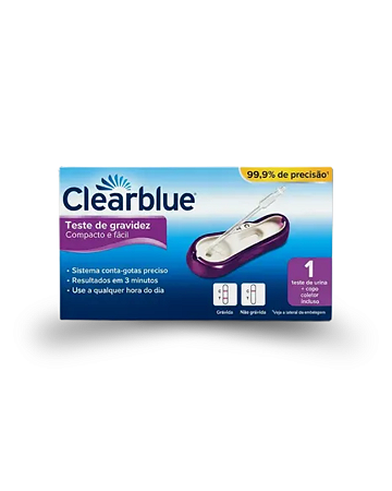Teste de Gravidez Clearblue Compacto com 1 Unidade + Copo Coletor