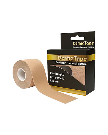 Bandagem Funcional Elástica Bege 5cm x 5 Metros Derma Tape