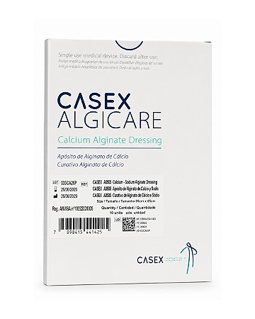 Curativo Alginato de Cálcio CASEX A0505 5x5cm Com 10 Unidades