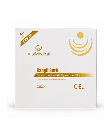 Curativo de Fibra de Alginato de Cálcio Kangli Sorb 5x5cm com 10 Unidades