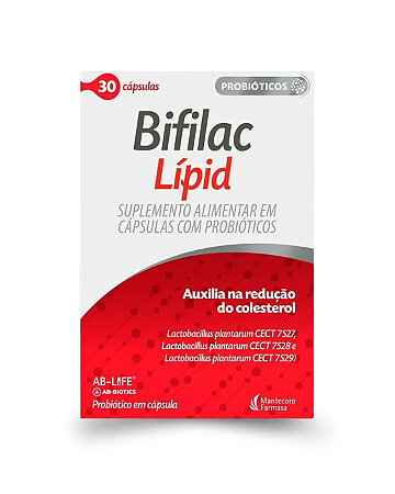 Suplemento Alimentar de Probióticos Bifilac Lípid 30 Cápsulas