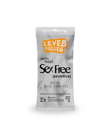 Preservativo Sex Free Sensitive Leve 8 Pague 6