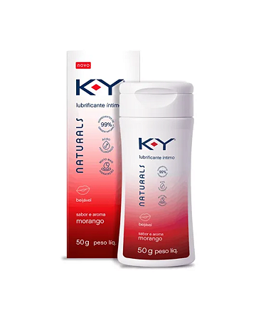 Lubrificante Íntimo K-Y Gel Naturals Sabor Morango 50g