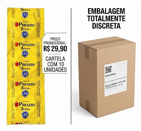 Preservativo Preserv Teen Cartela com 10 Unidades