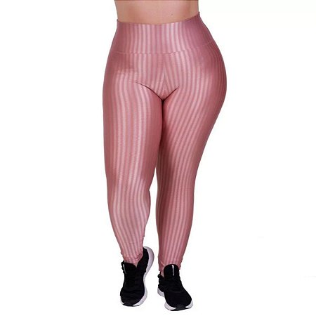 Calça Plus size Poliamida 3D Cintura Alta