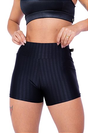 Short Poliamida Cirre 3D Curto Cintura Alta
