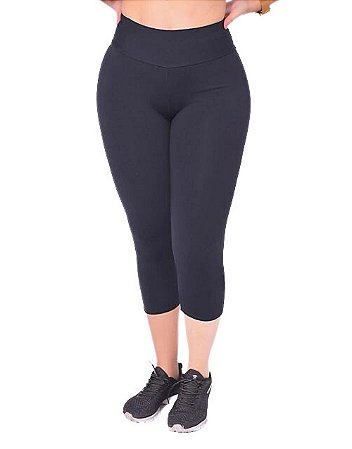Kit 2 Calça Corsario Poliamida Plus Size Ótima Compressão Cero Transparência Cos Alto