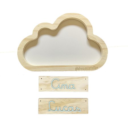 Nuvem Pinus com 2 Plaquinhas pinus e Nome