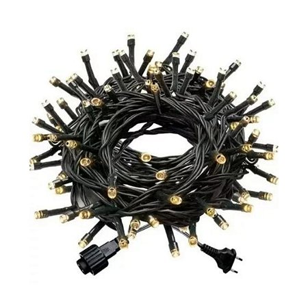 CORDÃO 100 LED FIXO BRANCO QUENTE  127V / 2,3W