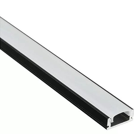 Perfil de LED 17x7mm / Cor preta / Sobrepor