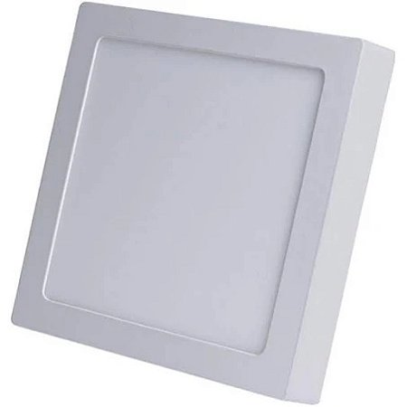 Plafon Sobrepor Quadrado 18w / Branco Quente 3000k / 22x22cm