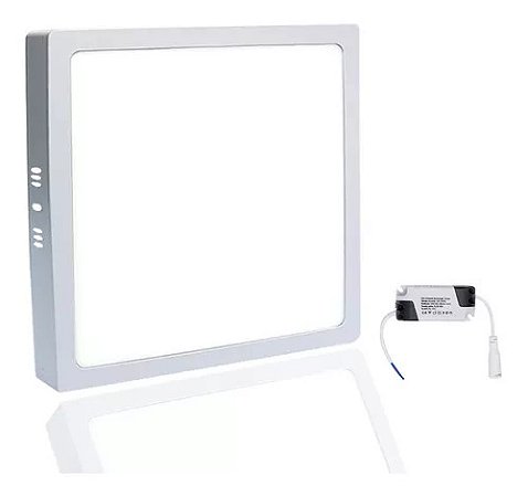 Plafon Sobrepor Quadrado 48w / Branco Frio 6000k / 60x60cm